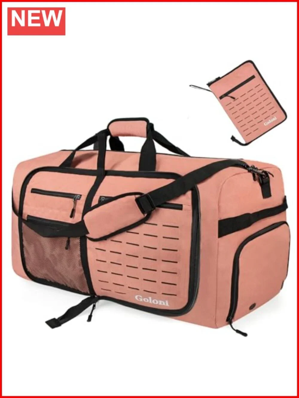 Foldable Travel Duffel Bag Waterproof with Shoe Compartment 80L Large
